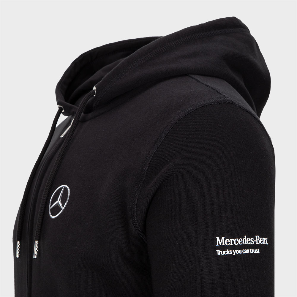Mercedes-Benz Trucks Kapuzenpullover mit Reißverschluss, schwarz