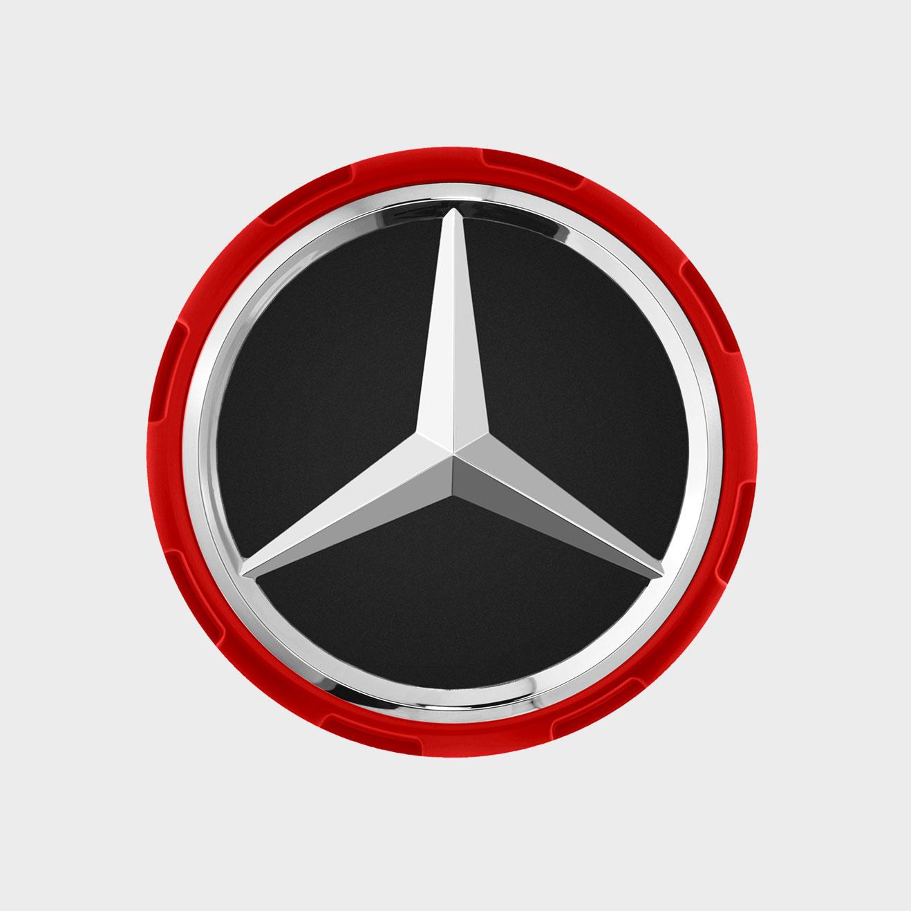 Mercedes-Benz AMG Radnabenabdeckung, Zentralverschlussdesign, rot