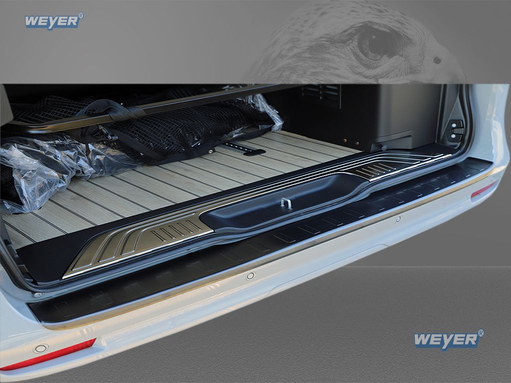 Weyer Falcon Premium Line XL Edelstahl Ladekantenschutz graphite/black für Mercedes-Benz Vito W447 (ab 2014)
