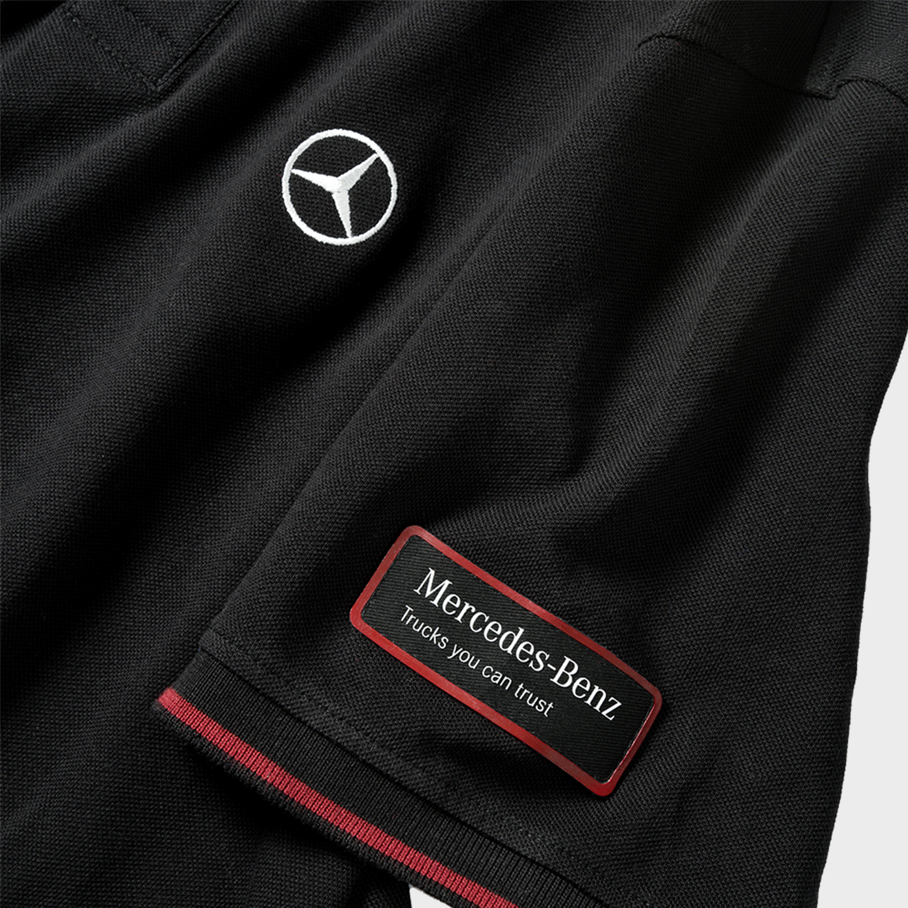 Mercedes-Benz Trucks Poloshirt, schwarz, mit Mercedes-Benz Stern auf der Brust