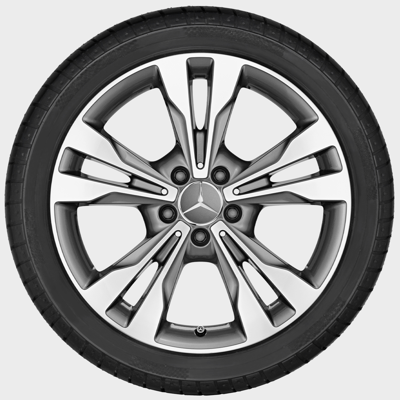 Mercedes-Benz Winter complete wheel, 5-double-spoke wheel, Tremolit-metallic Mercedes-Benz Winter complete wheel, 5-double-spoke wheel, Tremolit-metallic