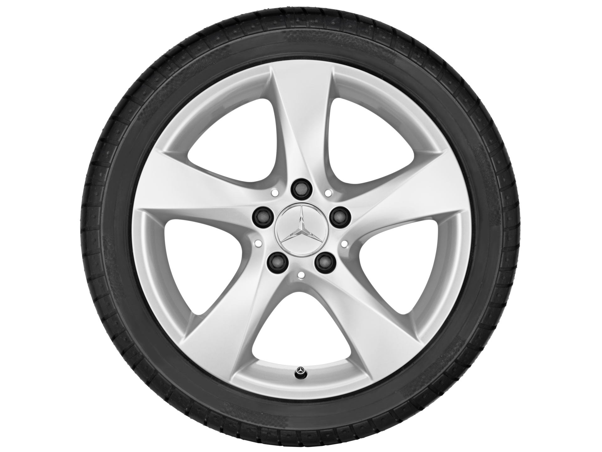 Original Mercedes-Benz Winterkomplettrad 5-Speichen-Rad Vanadiumsilber 225/55 R17 Continental ContiWinterContact TS 830 P