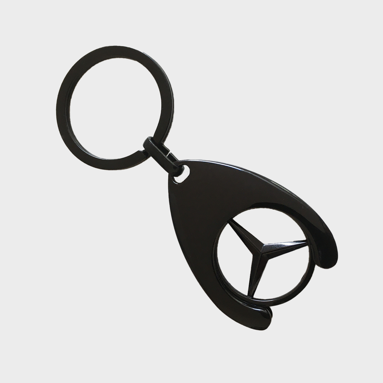 Mercedes-Benz Schlüsselanhänger mit Einkaufschip, schwarz