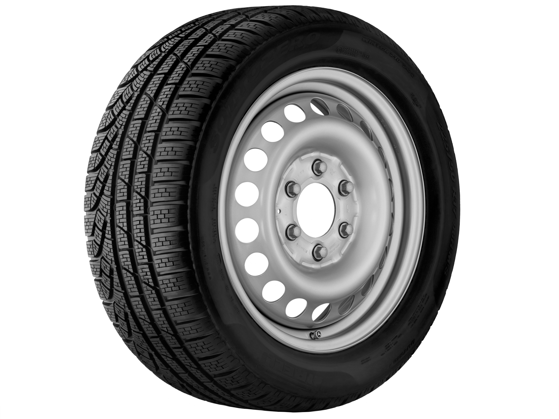 Roue complète hiver d’origine Mercedes-Benz jante acier argent 235/65 R16 Continental VanContact Winter