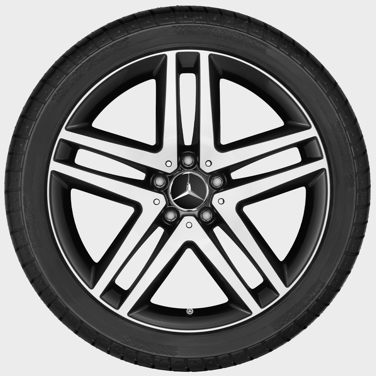 Mercedes-Benz winter complete wheel, 5-twin-spoke wheel, black gloss finish Mercedes-Benz winter complete wheel, 5-twin-spoke wheel, black gloss finish