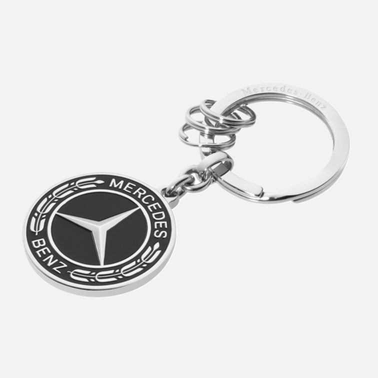 Mercedes‑Benz Key Ring Untertürkheim – stainless steel, black/silver