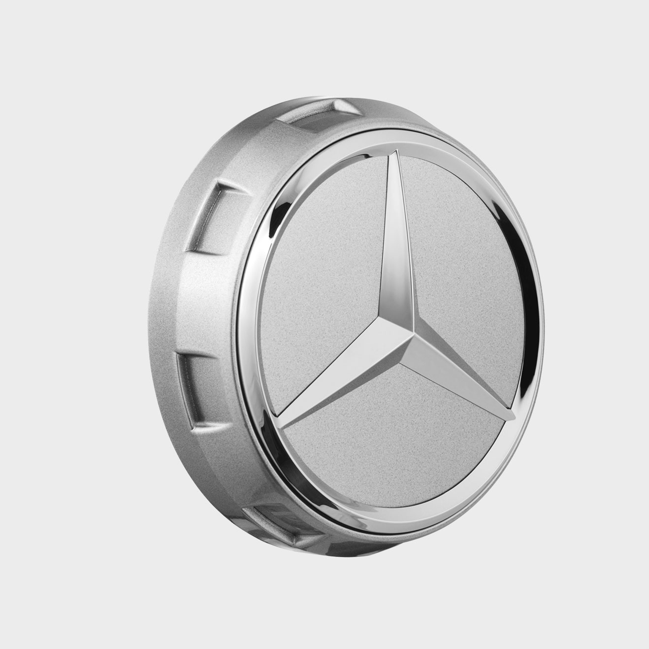 Cache de moyeu de roue Mercedes-Benz AMG, design de fermeture centrale, argenté Cache de moyeu de roue Mercedes-Benz AMG, design de fermeture centrale, argenté
