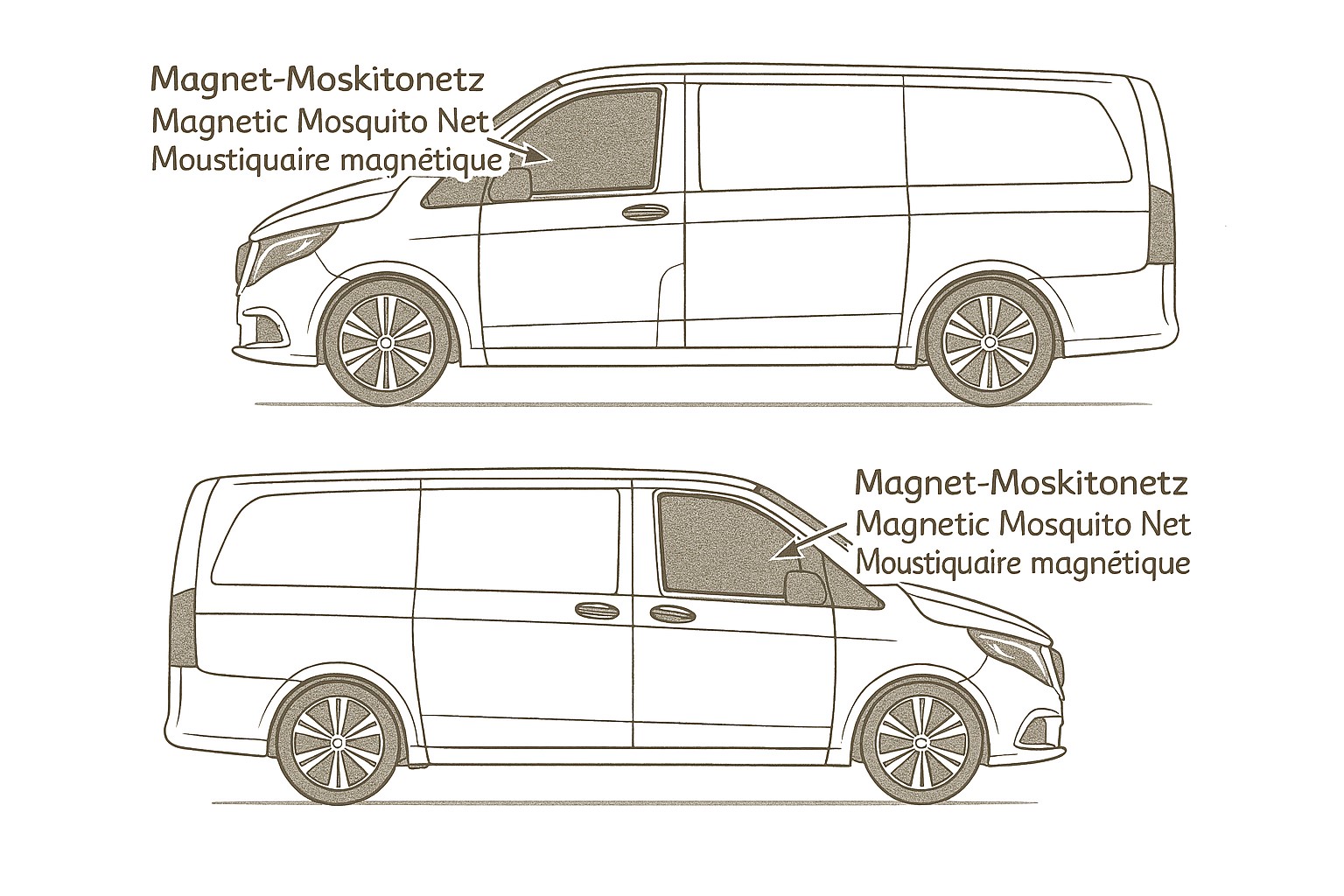 Project Camper Moustiquaire magnétique pour vitre latérale cockpit, W447