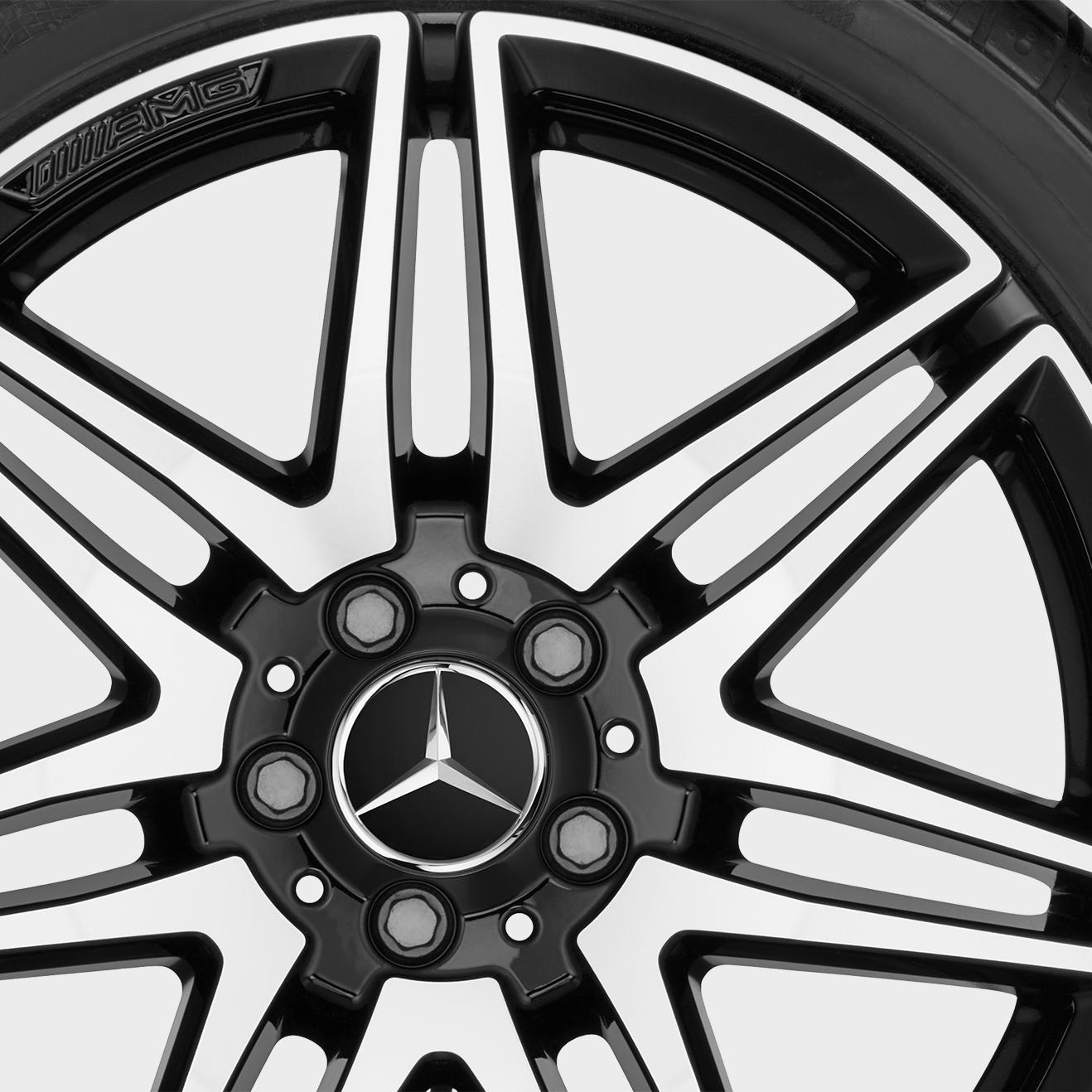 Capuchon Central De Roue Mercedes AMG GT - Noir 68mm - Référence OEM A0004001100 - Compatible GT/GTS/GTC 2016-2020 - 2