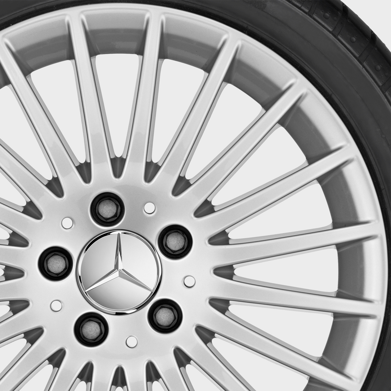 Mercedes-Benz Winterkomplettrad, Vielspeichen-Rad, silber