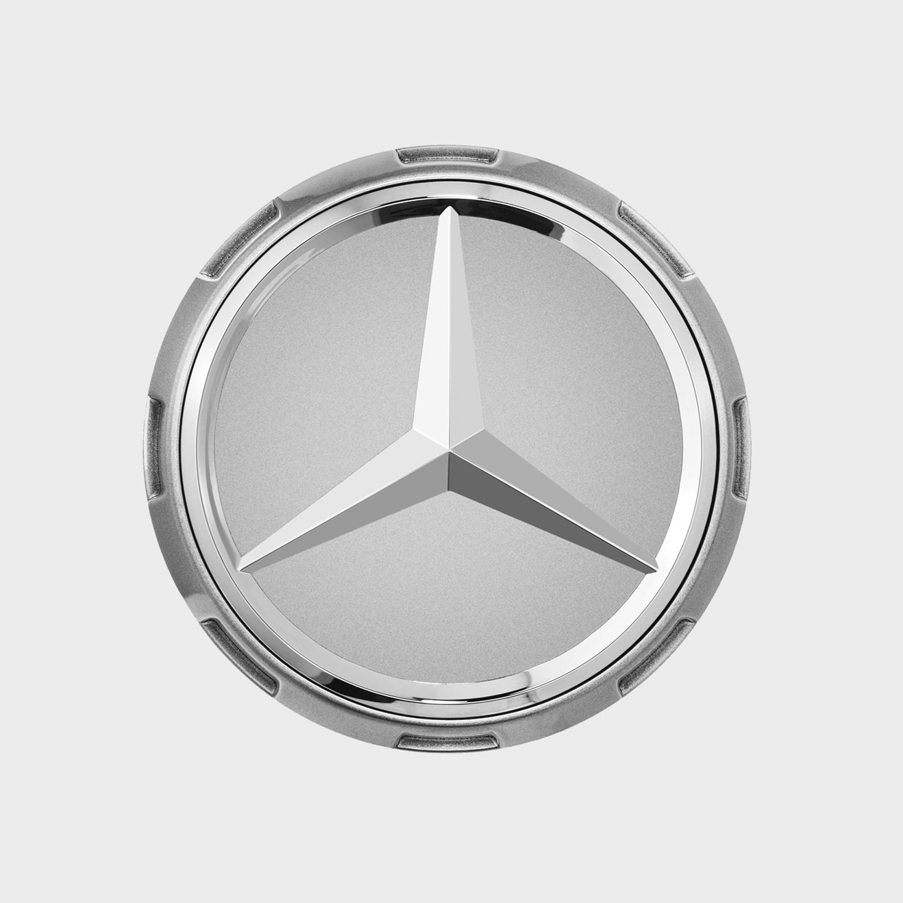 Mercedes-Benz AMG Radnabenabdeckung, Zentralverschlussdesign, silber