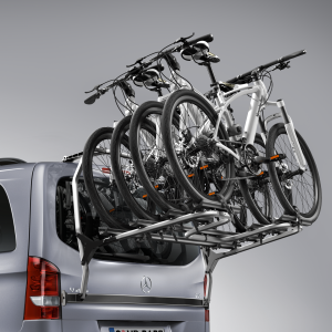 Porte-vélos arrière Mercedes-Benz pour Classe V, Vito et Marco Polo avec vélos montés sur le hayon