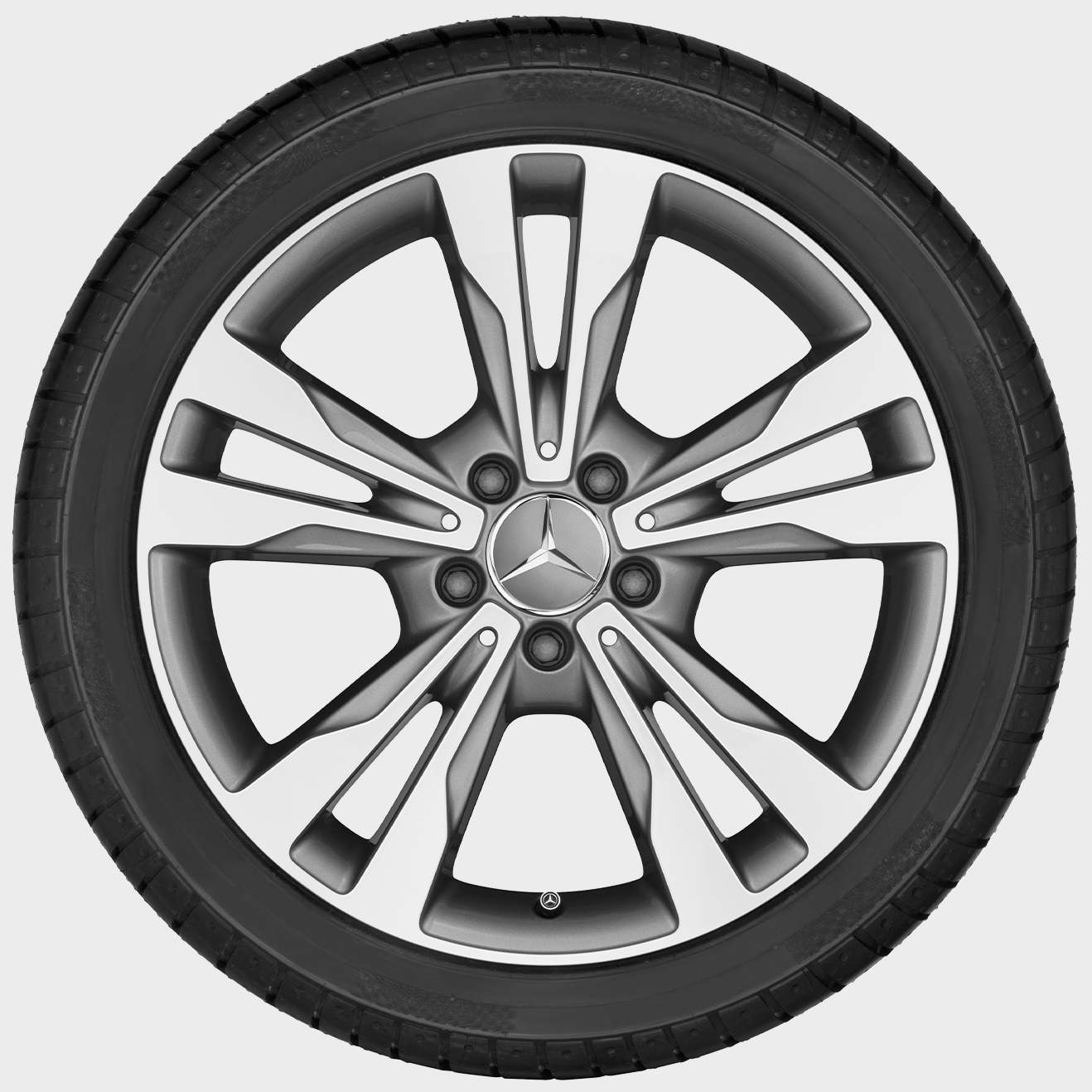 Mercedes-Benz Winter complete wheel 5-double spokes, glossy Himalaya gray Mercedes-Benz Winter complete wheel 5-double spokes, glossy Himalaya gray