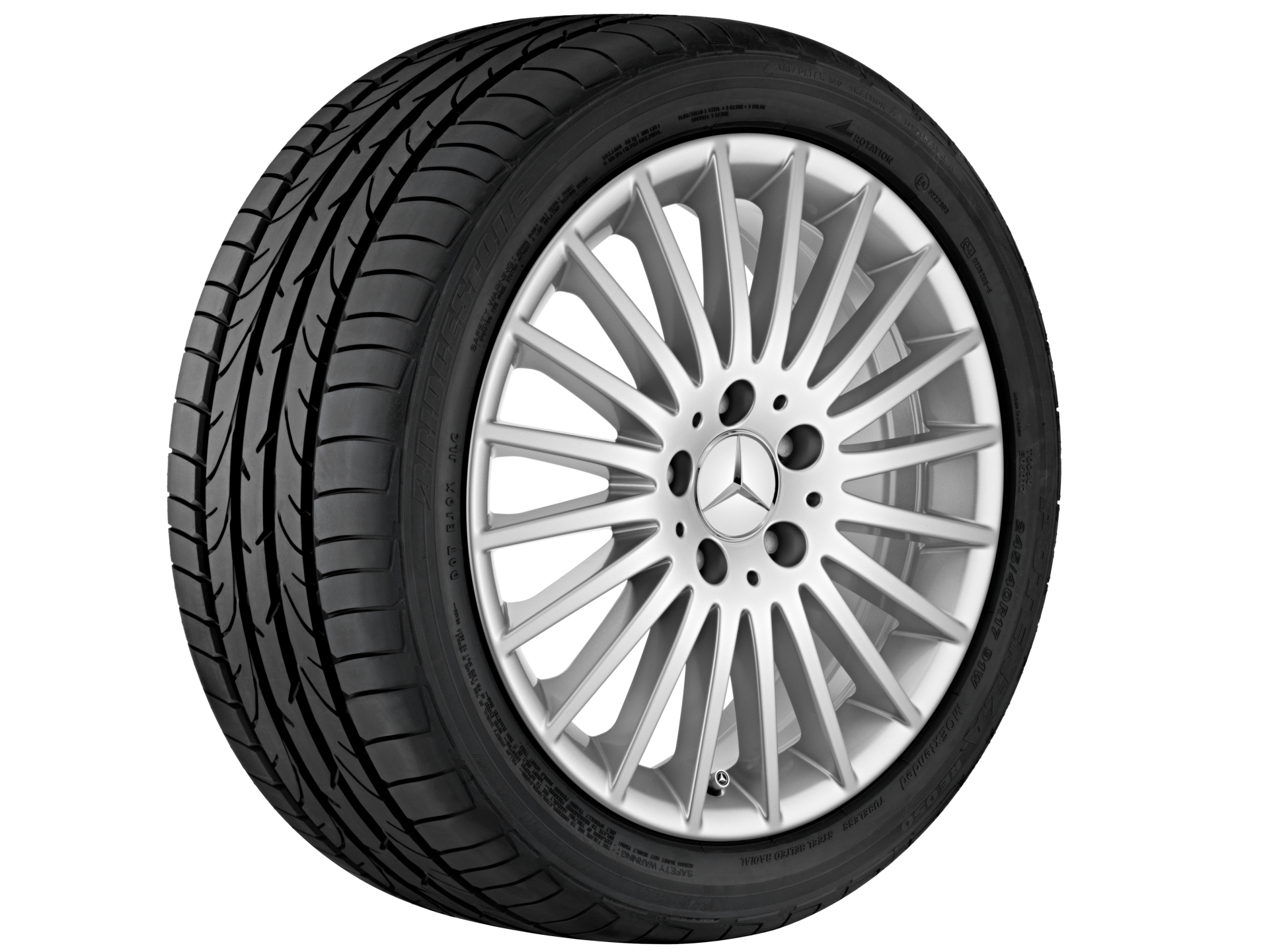 Original Mercedes-Benz Summer Complete Wheel Multi-Spoke Wheel Vanadium Silver 235/55 R17 Continental PremiumContact 6 MO-V