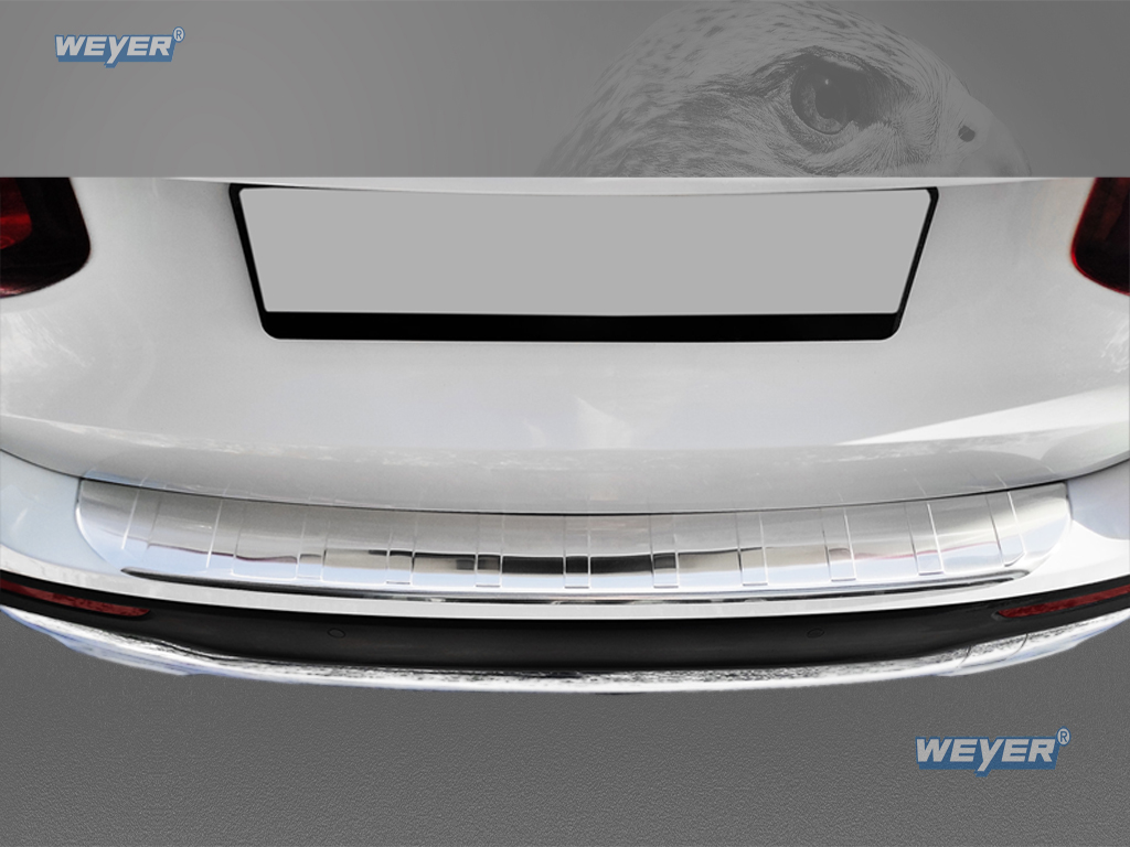 Rear view with installed Weyer stainless steel bumper protector on the Mercedes‑Benz GLB (X247, from 2019)