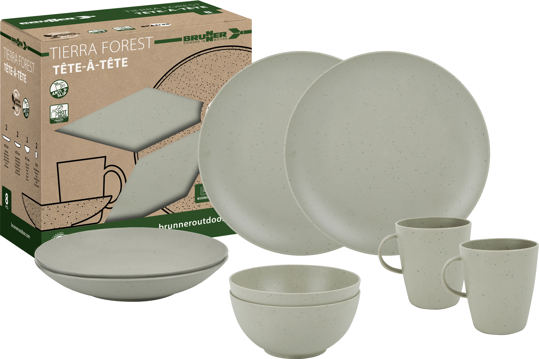 BRUNNER Set de vaisselle TÊTE-Â-TÊTE PLA TIERRA FOREST