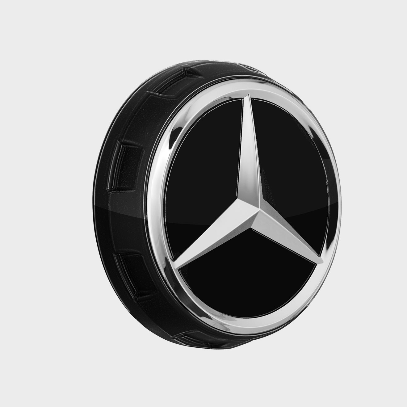 Cache de moyeu de roue Mercedes-Benz AMG, design de fermeture centrale, noir Cache de moyeu de roue Mercedes-Benz AMG, design de fermeture centrale, noir